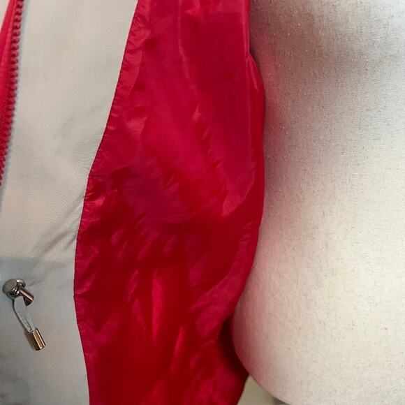 Liz Claiborne coat jacket red water resistant lined pockets zipper buttons Sz M - Picture 10 of 11